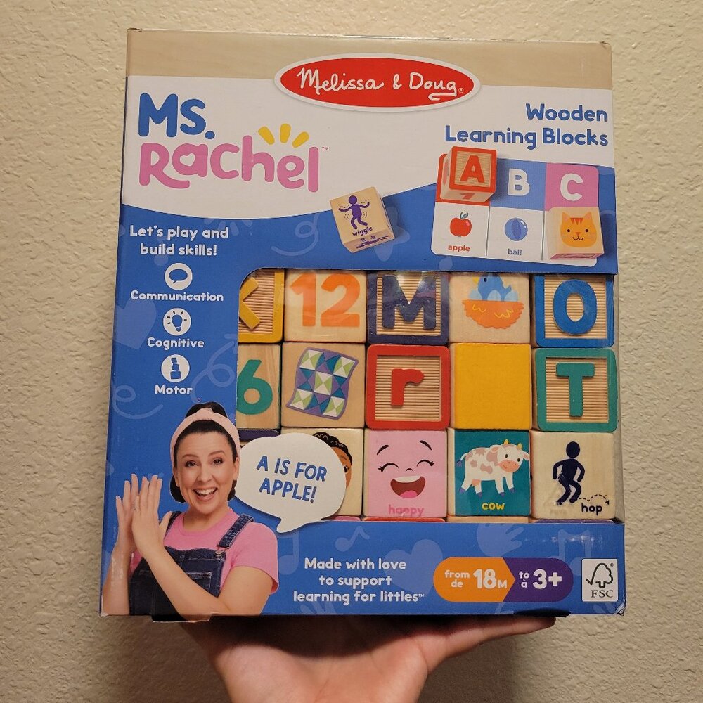 New! Melissa & Doug Ms Rachel Learning Blocks and Activity Cards